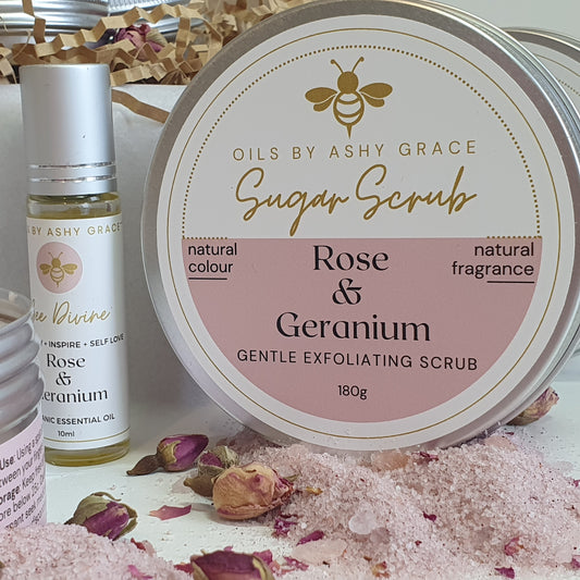 Rose Geranium Whipped Sugar Scrub Sample - Oils By Ashy Grace